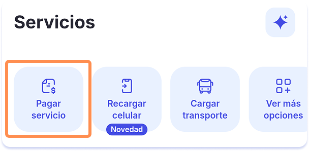 Opción Pagar servicio